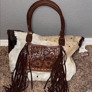 American Darling Cowhide Fringe Purse